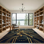 Golden Athlete Basketball Abstract Art Rug