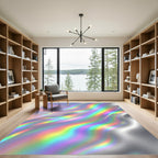 Ethereal Iridescent Liquid Rainbow Wave Rug