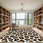 Classic Leopard Spot Contemporary Overlay Rug