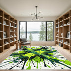 Electric Green Splatter Explosion Rug