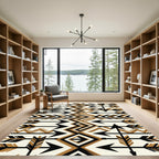 Bold Tribal Arrow Black Gold Rug