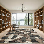 Industrial Neutral Toned Woven Basketweave Rug