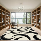 Black Crescent Moon Arrangement Rug