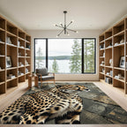 Golden Cheetah Spots On Stone Rug