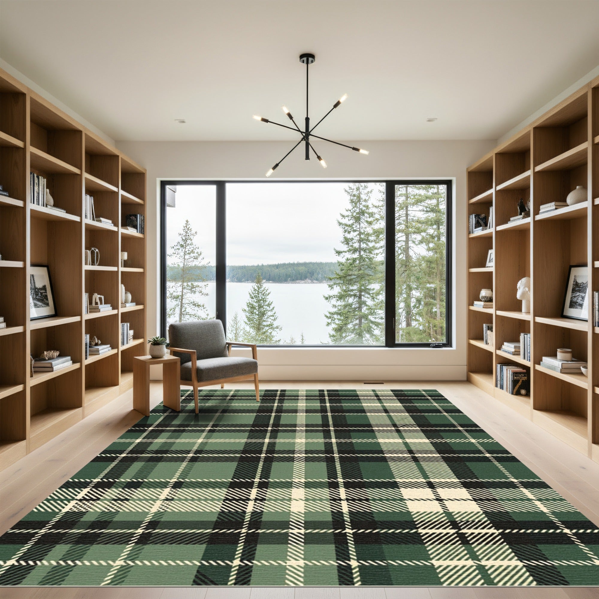 Forest Green Classic Tartan Plaid Rug
