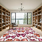 Charming Pink Bows and Polka Dots Rug