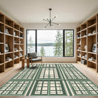 Sage Green Grid Architectural Window Rug