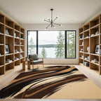 Chocolate Swirl Abstract Brush Strokesh4 Rug