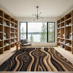 Earthy Wood Grain Swirls Rug