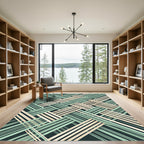Sage Green Cream Interwoven Lattice Rug