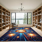 Vibrant Cosmic Starburst Abstract Radiance Rug