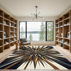 Radiant Golden Sunburst Star Rug