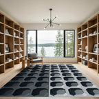 Monochrome Geometric Octagonal Grid Texture Rug