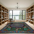 Vibrant Jewel Tone Paisley Medallion Rug