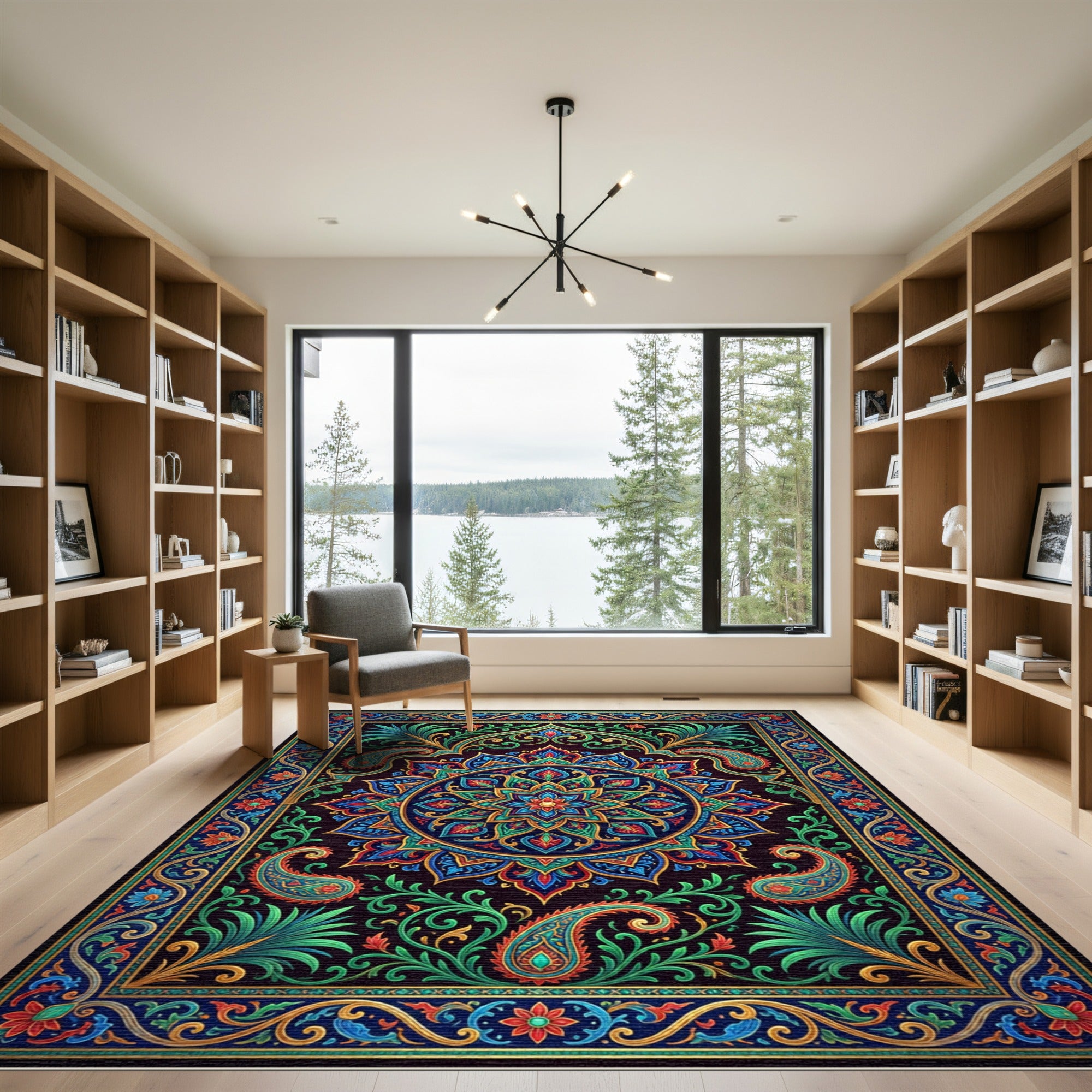 Vibrant Jewel Tone Paisley Medallion Rug