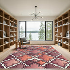 Rose Gold Quatrefoil Geometric Tile Rug