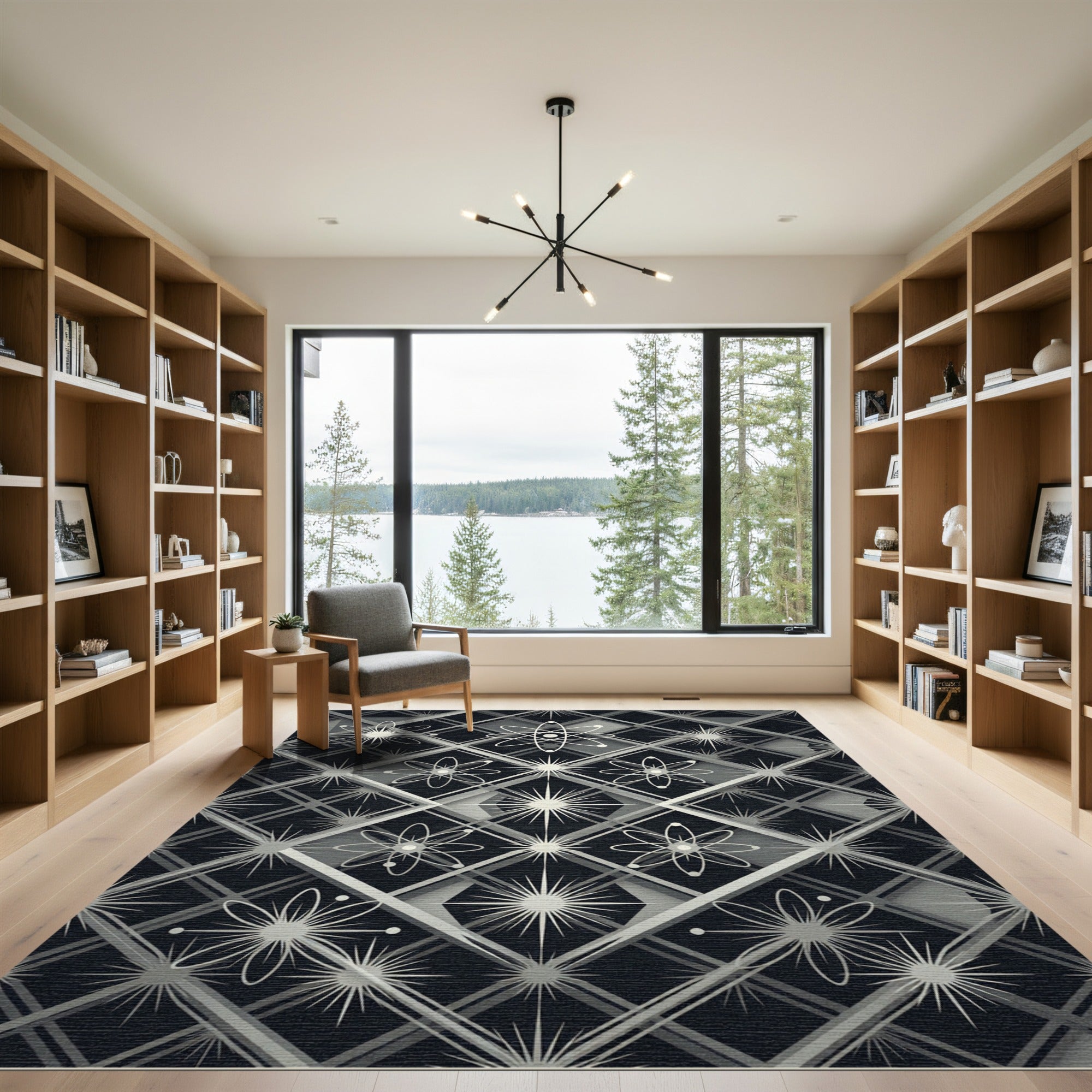 Retro Atomic Starburst Diamond Rug