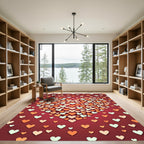 Romantic Hearts Scattered All Over Rug