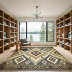 Tribal Diamond Earth Tone Rug