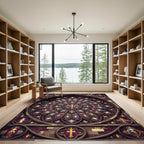Gothic Stained Glass Rose Medallion Rug