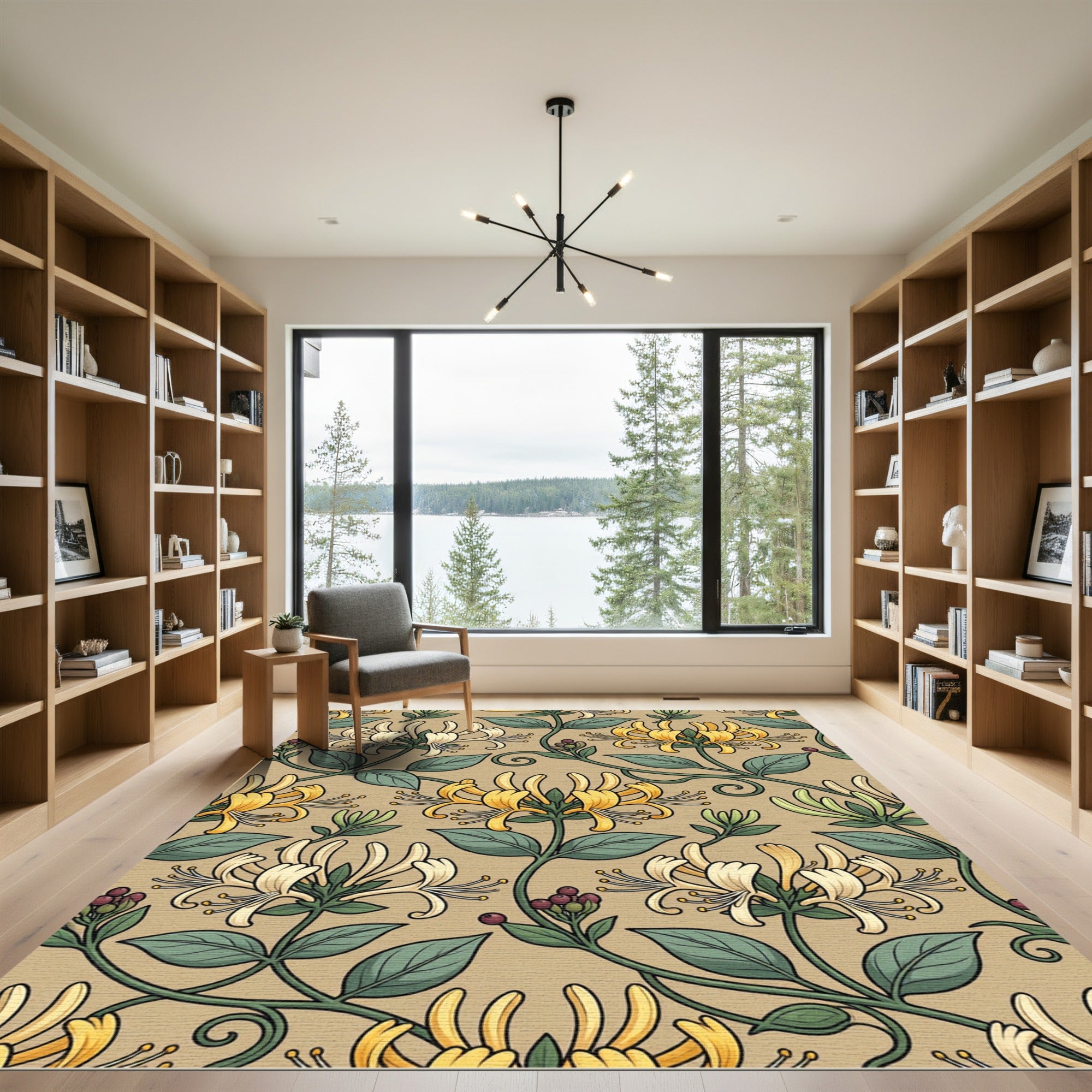 Golden Cream Honeysuckle Vine Rug