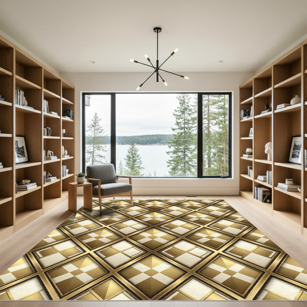 Golden Rhombus Lattice Rug