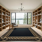 Braided Rope Border Rustic Texture Rug