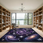 Cosmic Purple Interstellar Galaxy Swirl Rug