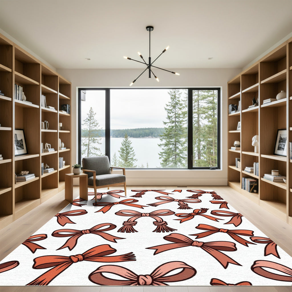 Coral Bow Pattern Repeat Image Rug