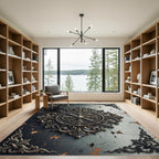 Ornate Gold Metal Medallion Rug