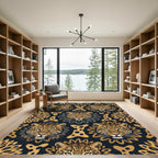 Black and Gold Leopard Art Rug