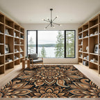 Deep Ochre Paisley Mandala Pattern Rug