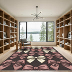 Elegant Rose and Cream Bow Wallpaper Rug