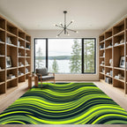 Vibrant Lime Green Swirls Rug