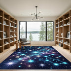 Celestial Blue Starry Constellation Rug