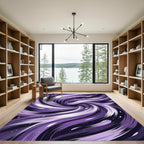 Twisting Purple Strokes Nebula Rug