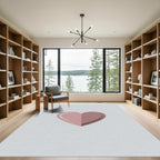 Soft Pink Two Tone Heart Rug