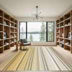 Soft Golden Neutral Vertical Stripes Rug