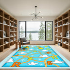 Playful Alphabet Sky Clouds Rug