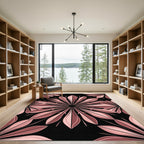 Blush Dusty Rose Geometric Floral Mandala Rug