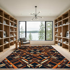 Rustic Amber Arrow Geometric Weave Rug