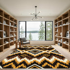 Earthy Zigzag Diamond Ethnic Rug