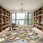 Neutral Terrazzo Mosaic Forms Rug
