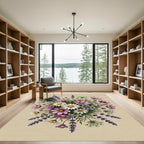 Wildflower Meadow Lavender and Daisy Bouquet Rug