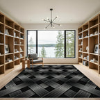 Monochromatic Interwoven Diamond Pattern Rug