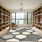 Geometric Hexagon Stone Collage Rug