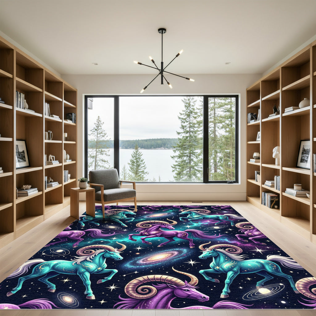 Celestial Cosmic Ram Galaxy Constellation Rug