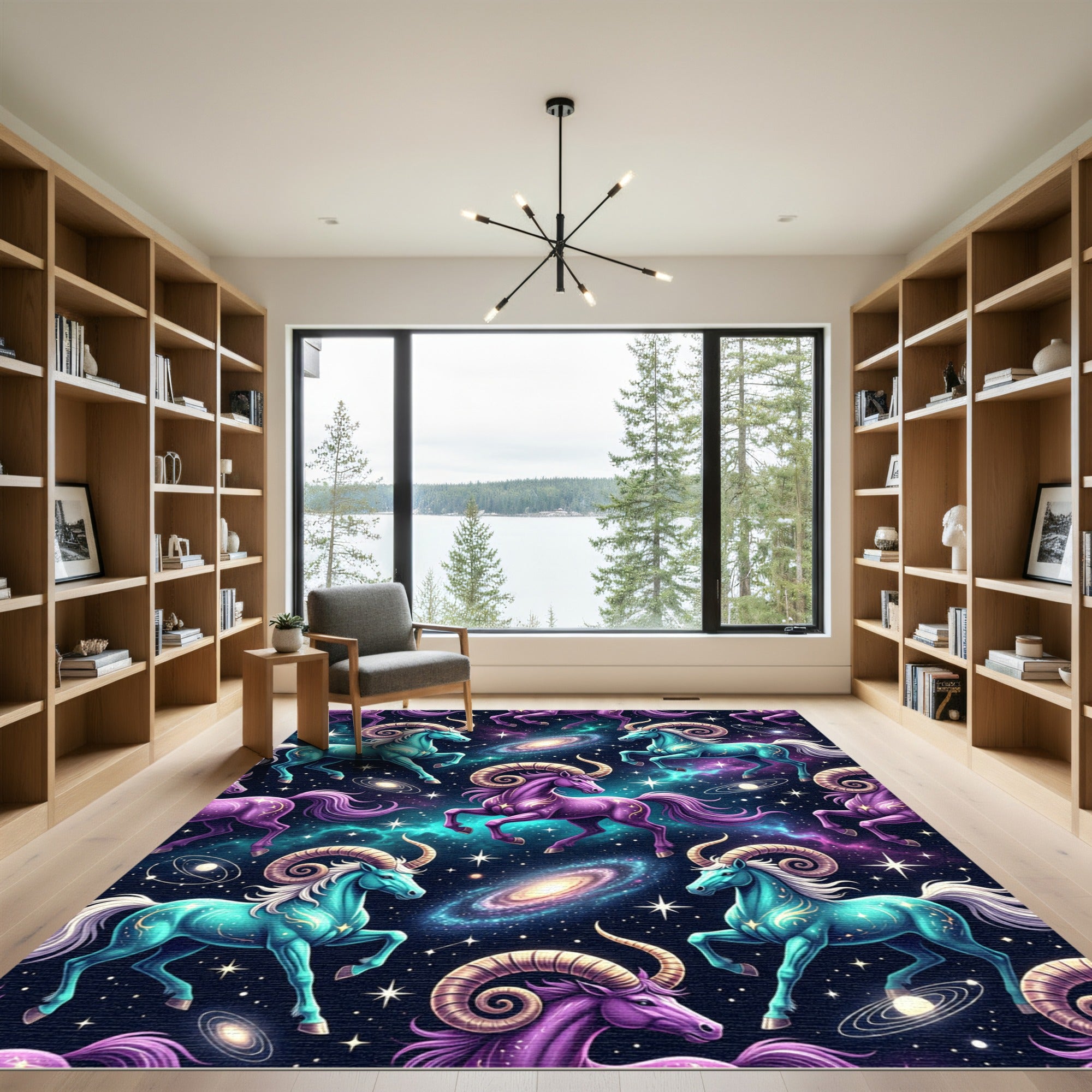 Celestial Cosmic Ram Galaxy Constellation Rug