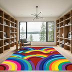 Vibrant Rainbow Arch Collection Rug