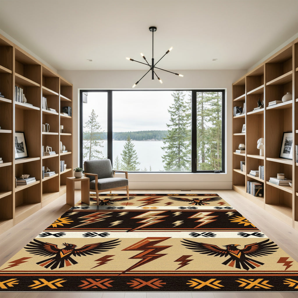 Southwestern Eagle Lightening Earthy Rug